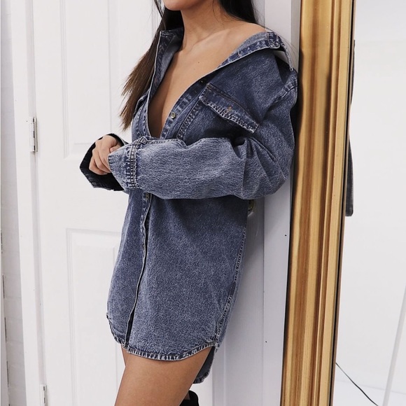 NWT CRYBABY DENIM SHIRT DRESS - Picture 1 of 11